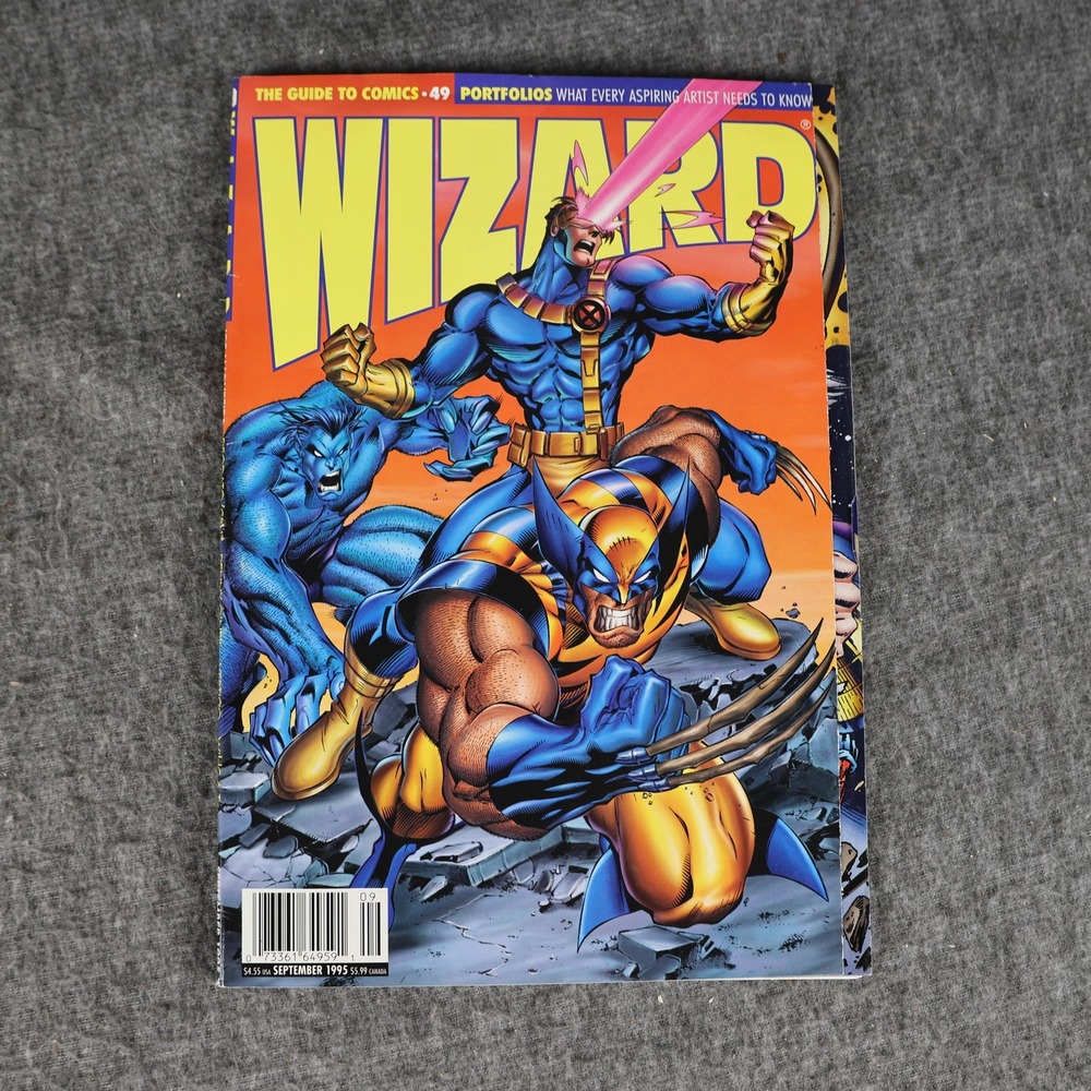 Wizard Magazine Issue 49 September 1995 X-Men Wolverine Cyclops Beast Cover